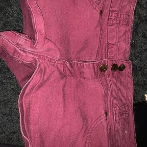Dark maroon jean shorts
